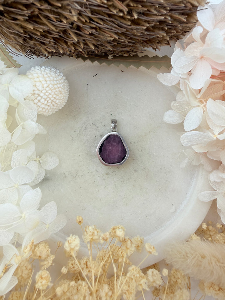 Ruby Silver Pendant
