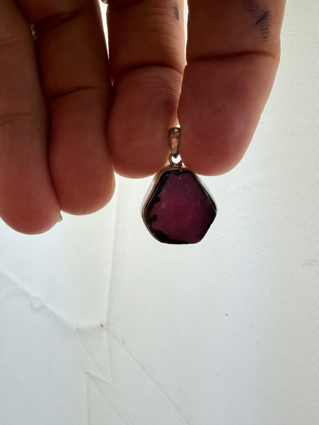 Ruby Silver Pendant