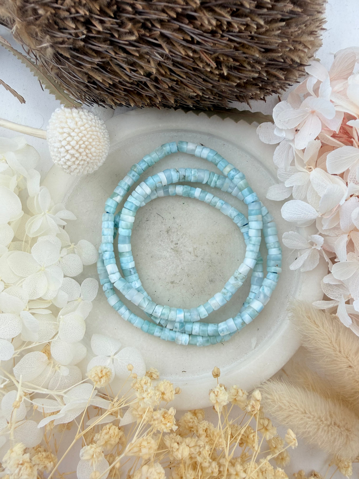 Larimar Bracelets - Heishi
