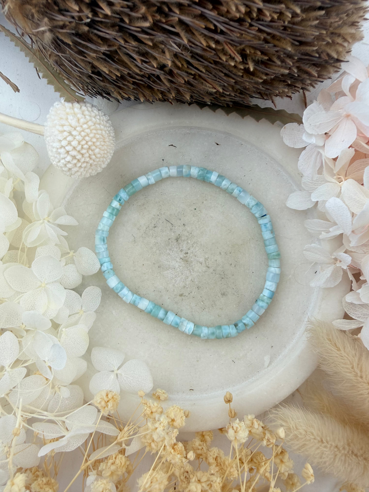 Larimar Bracelets - Heishi