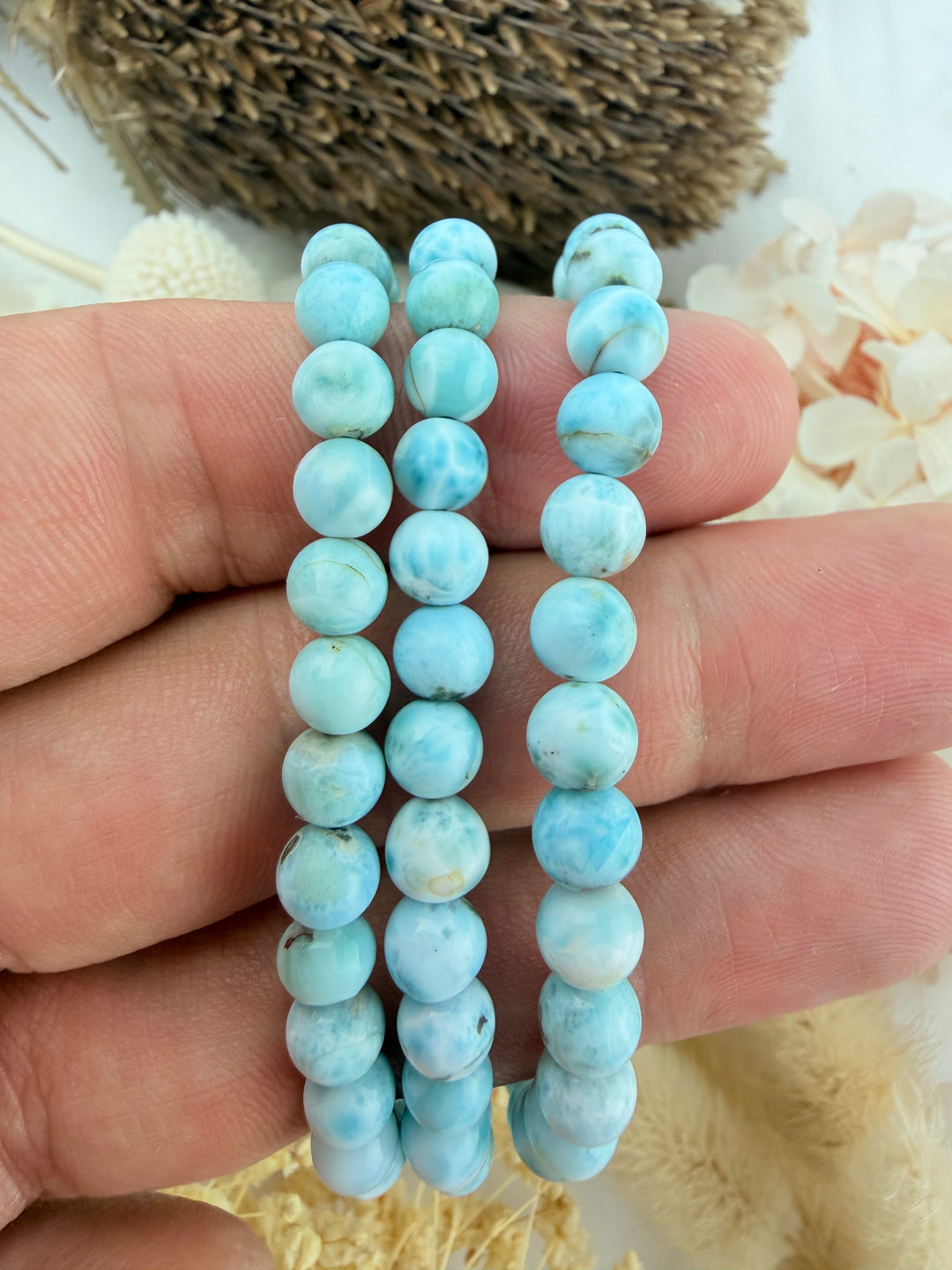 Larimar Bracelets - 6mm