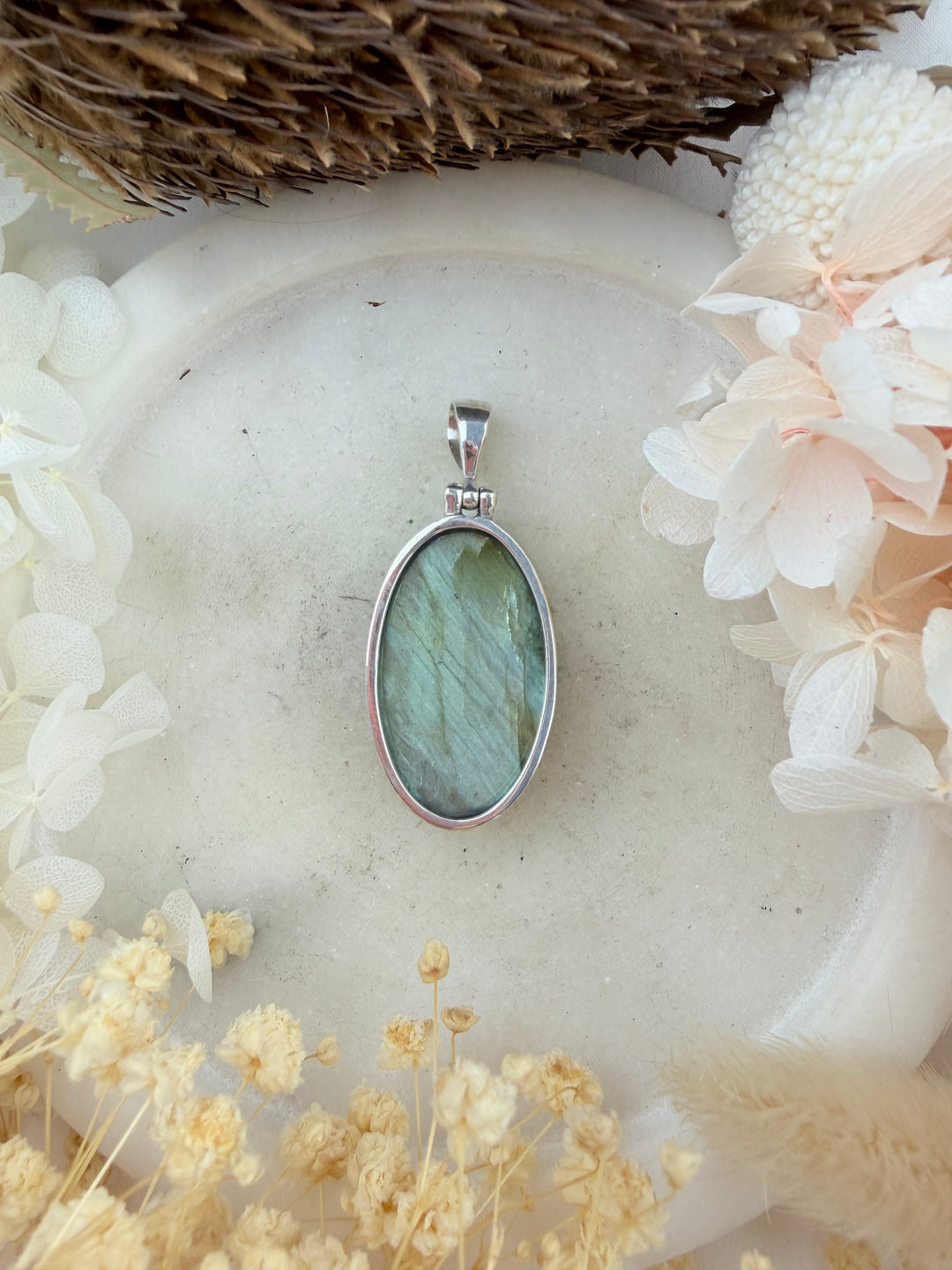 Labradorite Silver Pendant