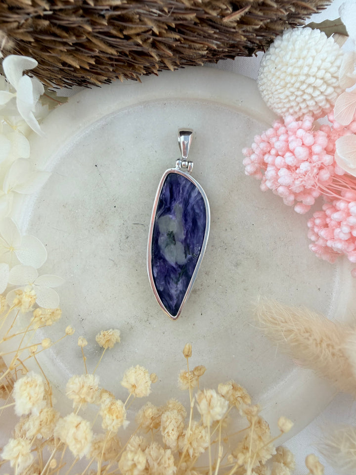 Charoite Silver Pendant