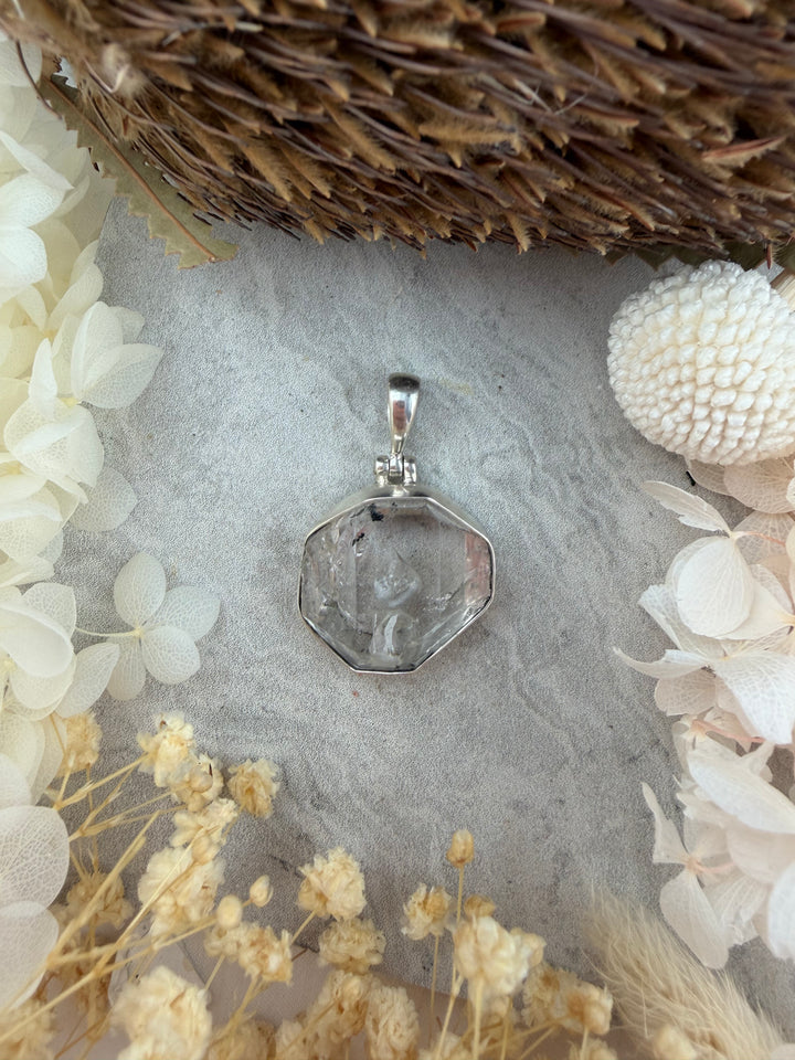 Herkimer Diamond Silver Pendant