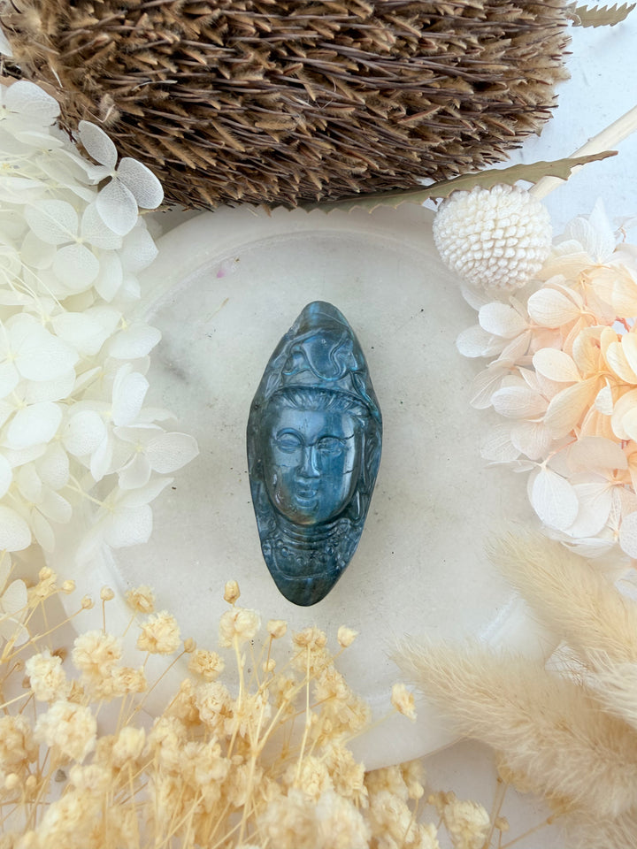 Labradorite Kwan Yin Pendant