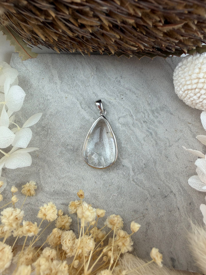 Clear Quartz Manifestation (Rare) Silver Pendant