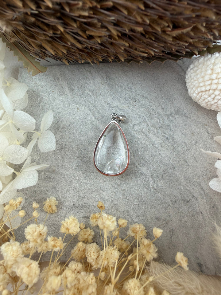 Clear Quartz Manifestation (Rare) Silver Pendant
