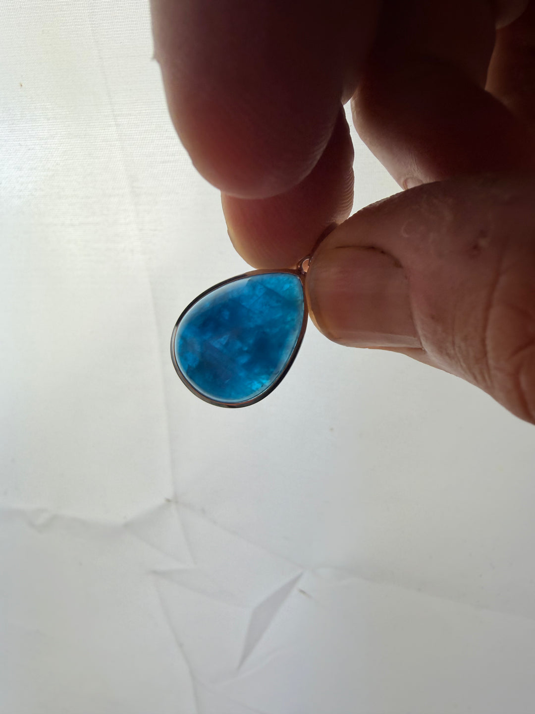 Blue Apatite Silver Pendant