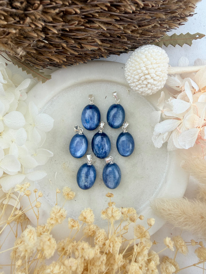 Blue Kyanite Silver Pendant