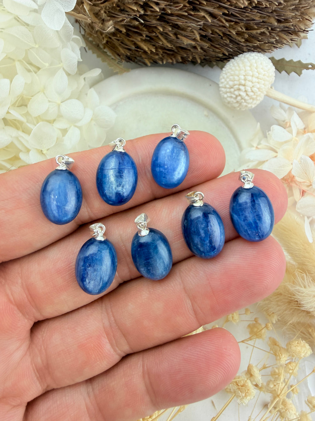 Blue Kyanite Silver Pendant