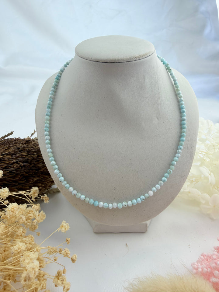 Larimar Silver Faceted Necklace