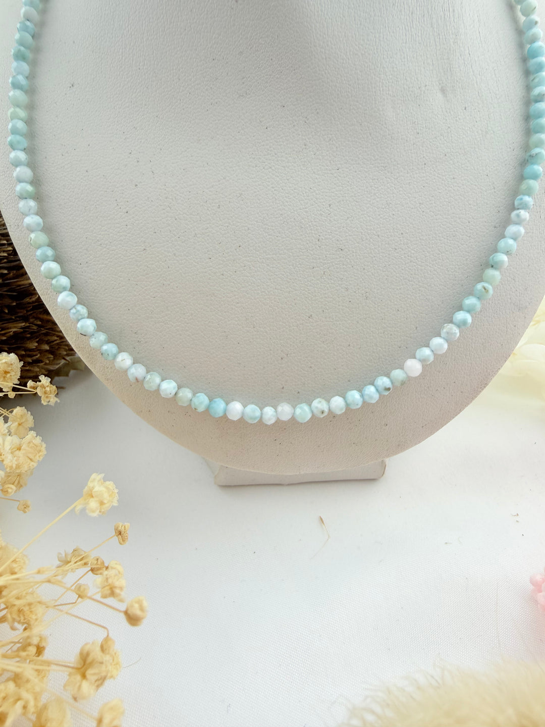 Larimar Silver Faceted Necklace