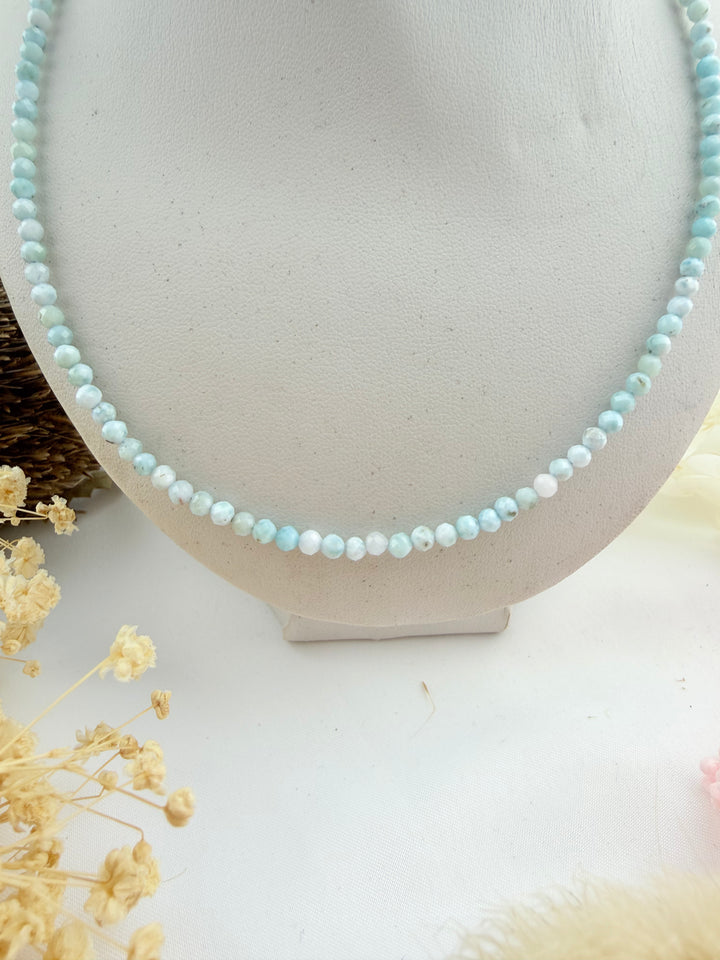 Larimar Silver Faceted Necklace