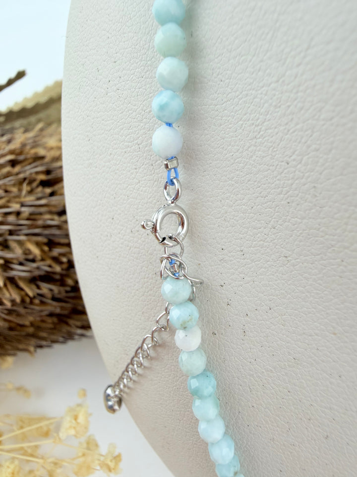 Larimar Silver Faceted Necklace
