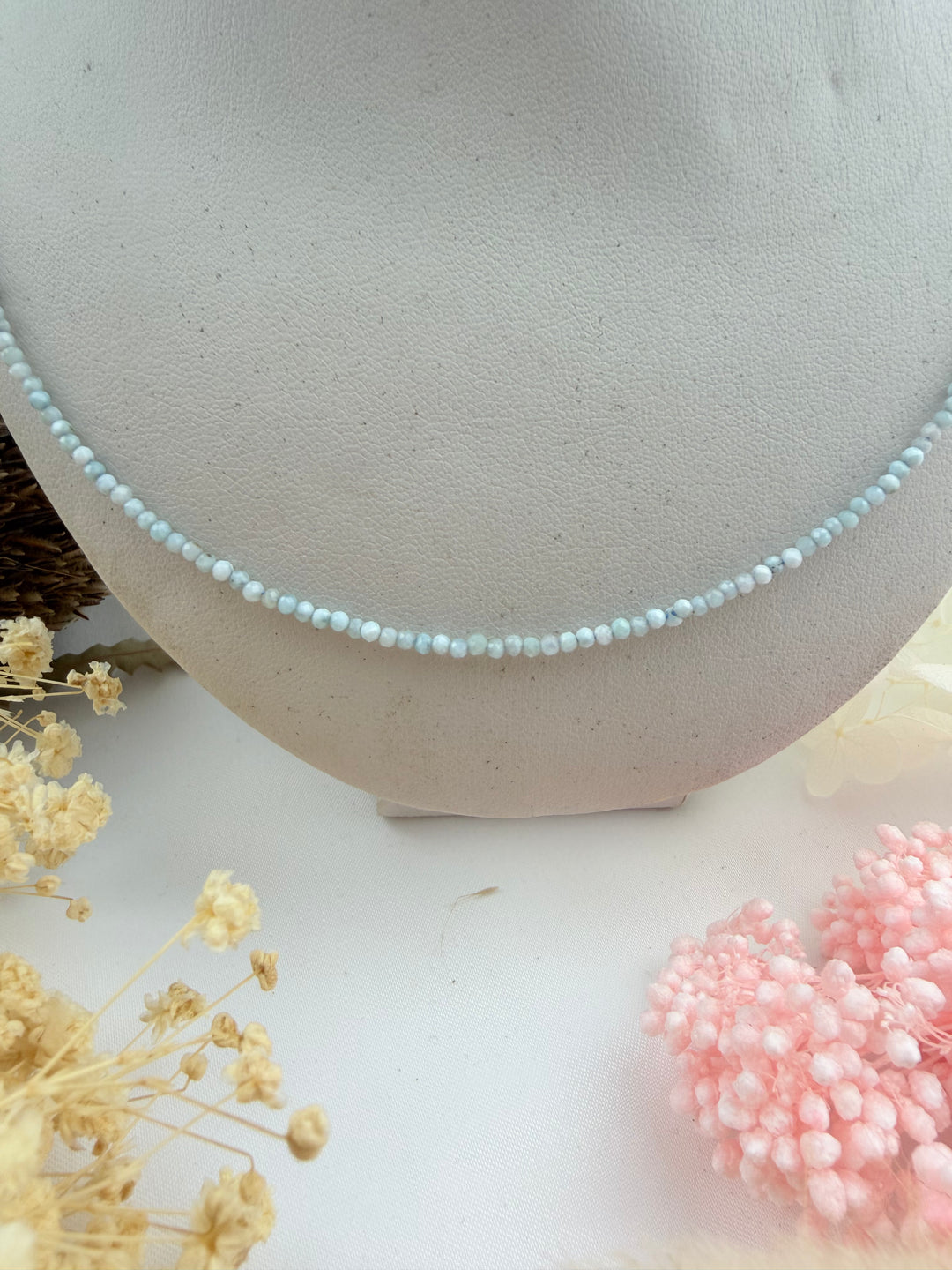 Larimar Silver Faceted 1.5mm Necklace