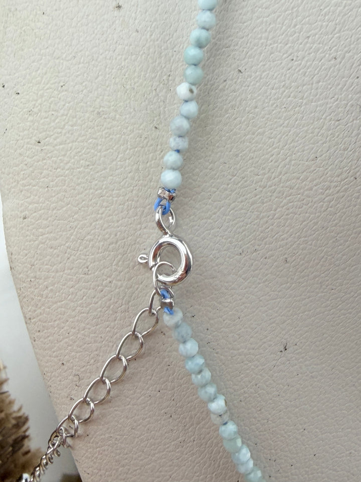 Larimar Silver Faceted 1.5mm Necklace