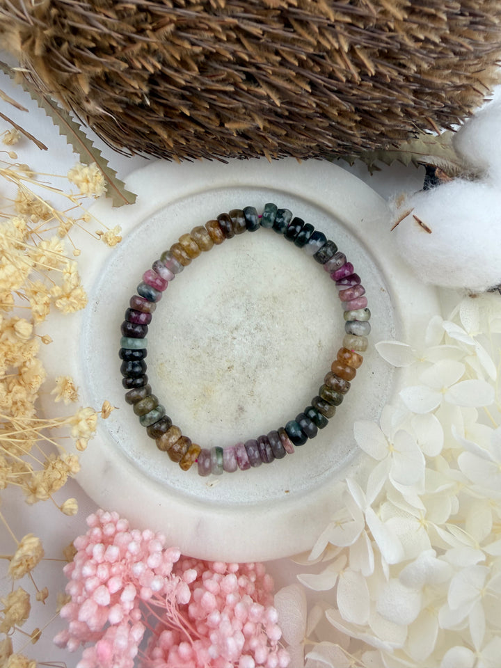 Watermelon Tourmaline Bracelet - Rondelle