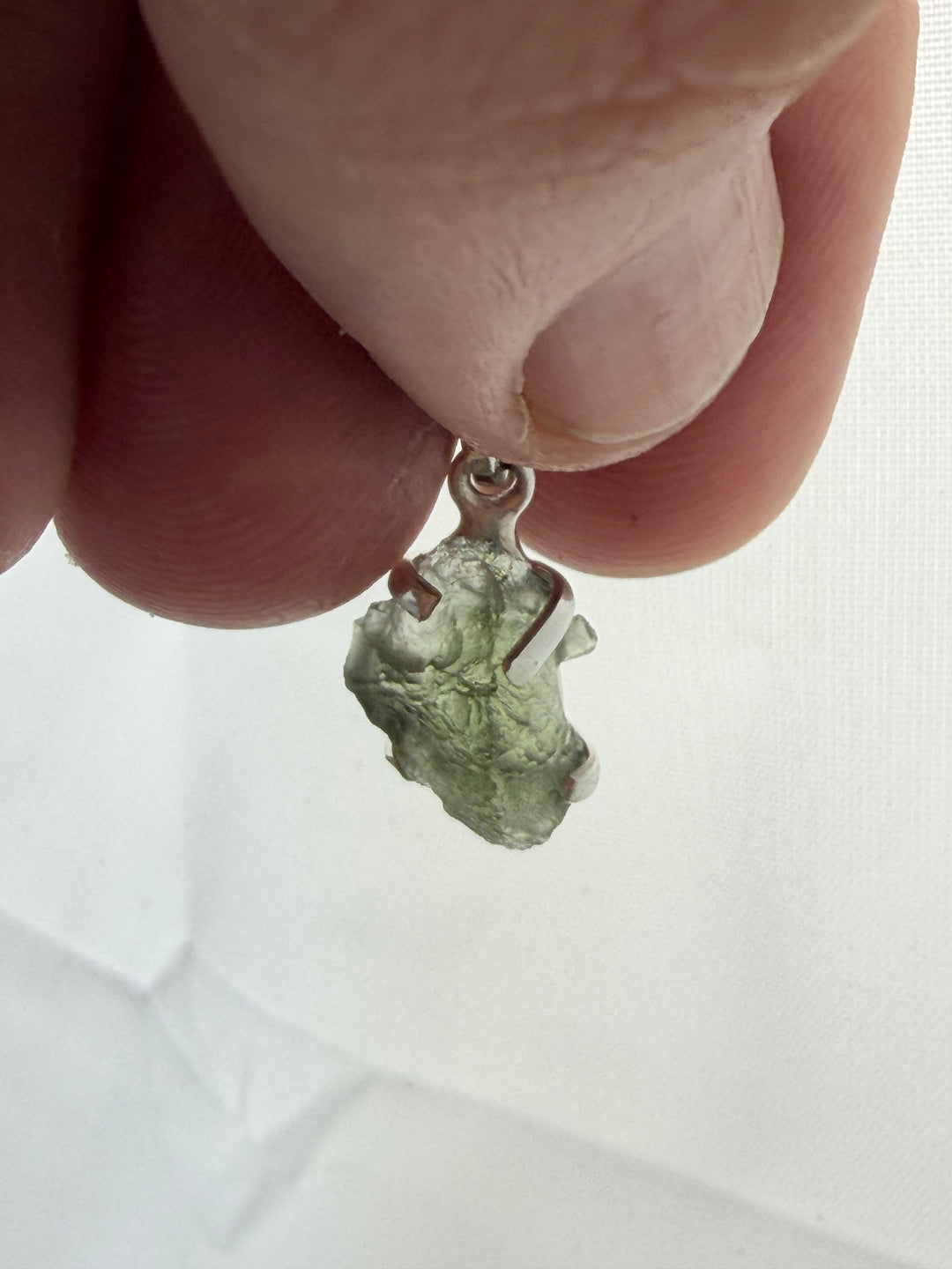 Moldavite Silver Pendant