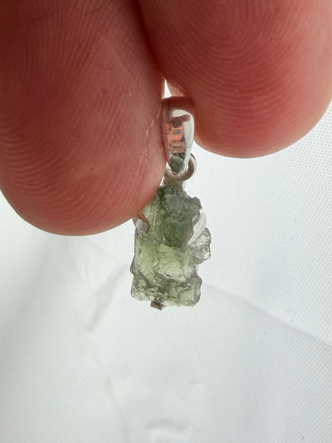 Moldavite Silver Pendant