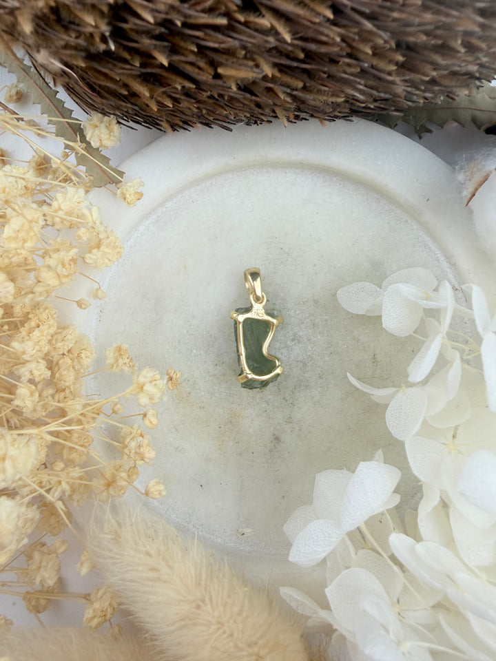 Moldavite Gold Vermeil Pendant