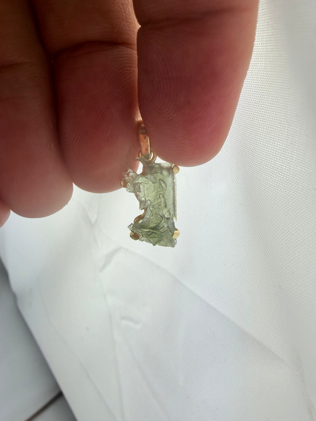 Moldavite Gold Vermeil Pendant