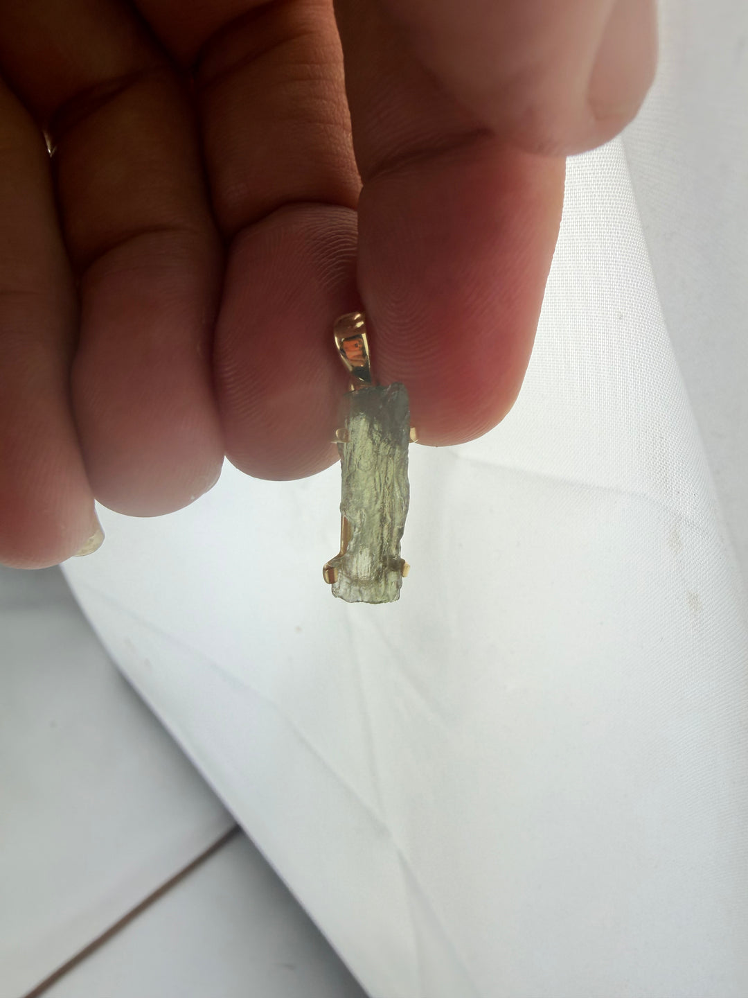 Moldavite Gold Vermeil Pendant