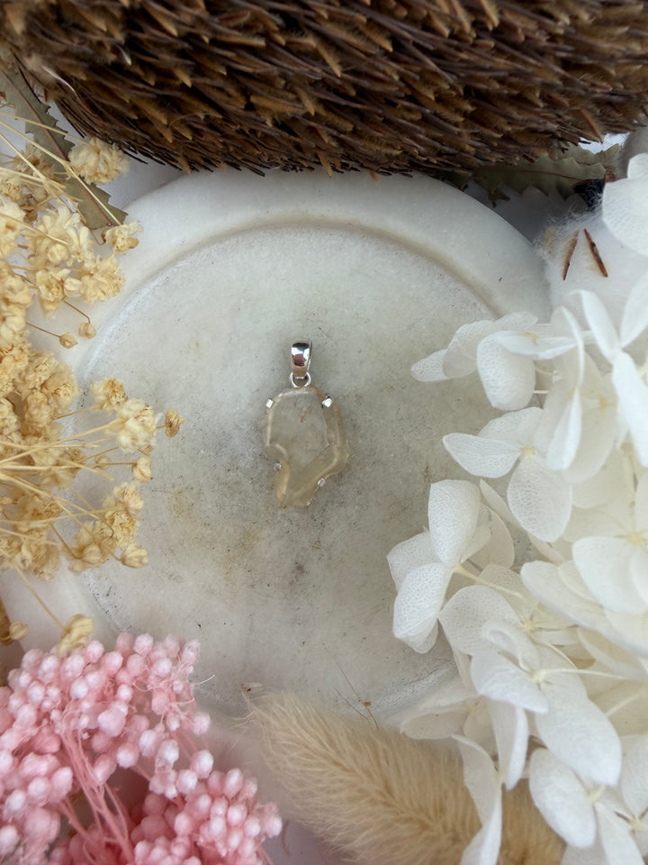 Libyan Desert Glass Silver Pendant