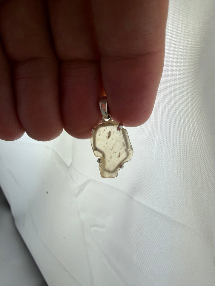 Libyan Desert Glass Silver Pendant