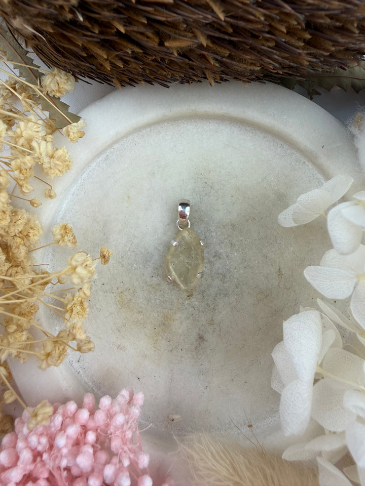 Libyan Desert Glass Silver Pendant