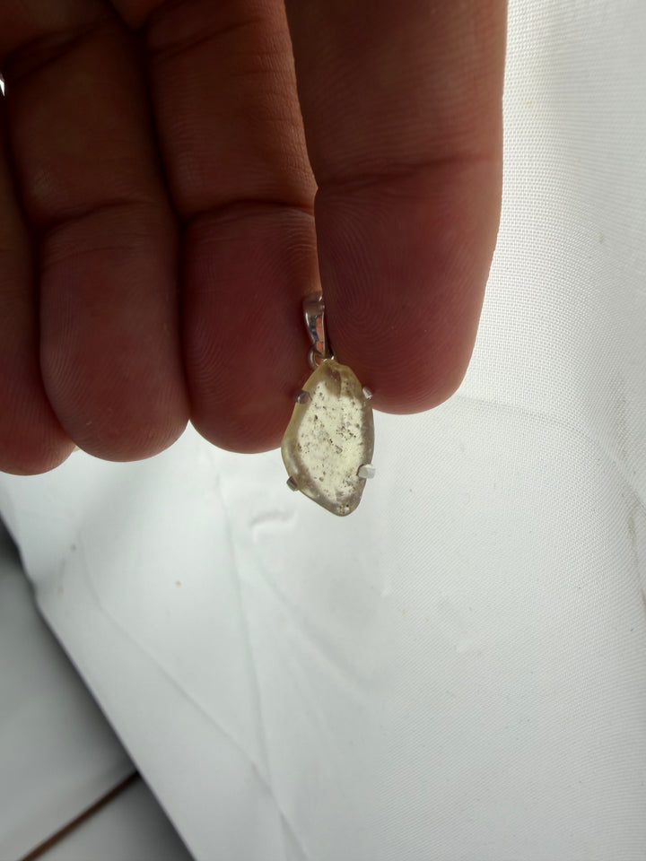 Libyan Desert Glass Silver Pendant