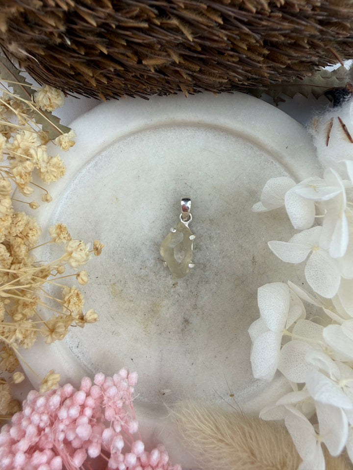Libyan Desert Glass Silver Pendant
