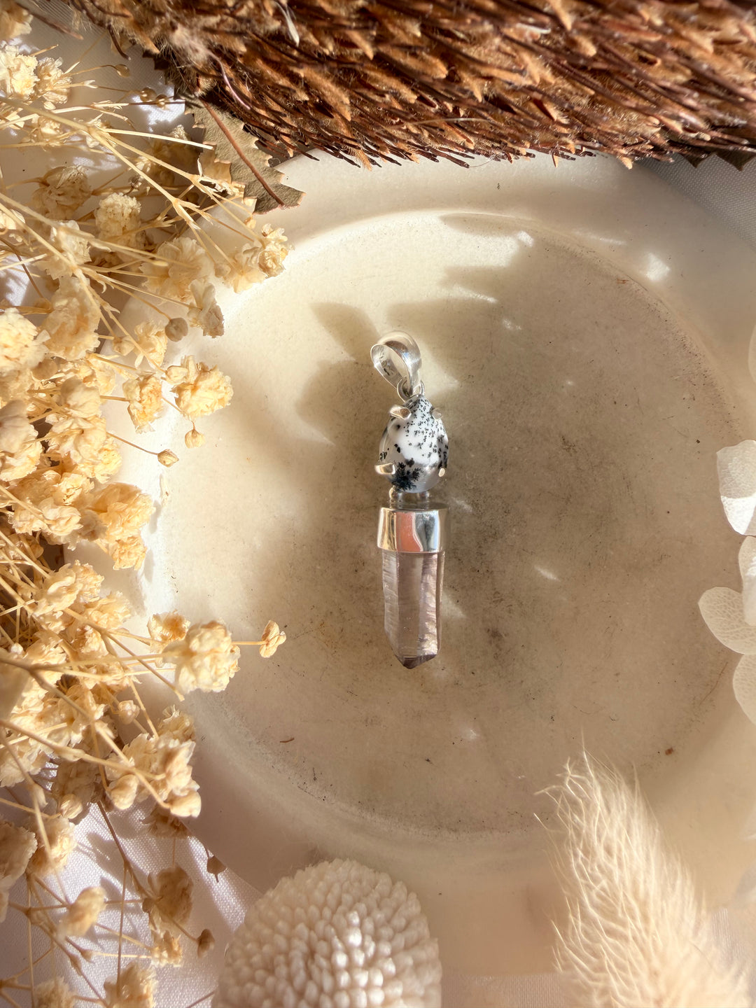 Vera Cruz Amethyst & Merlinite Silver Pendant
