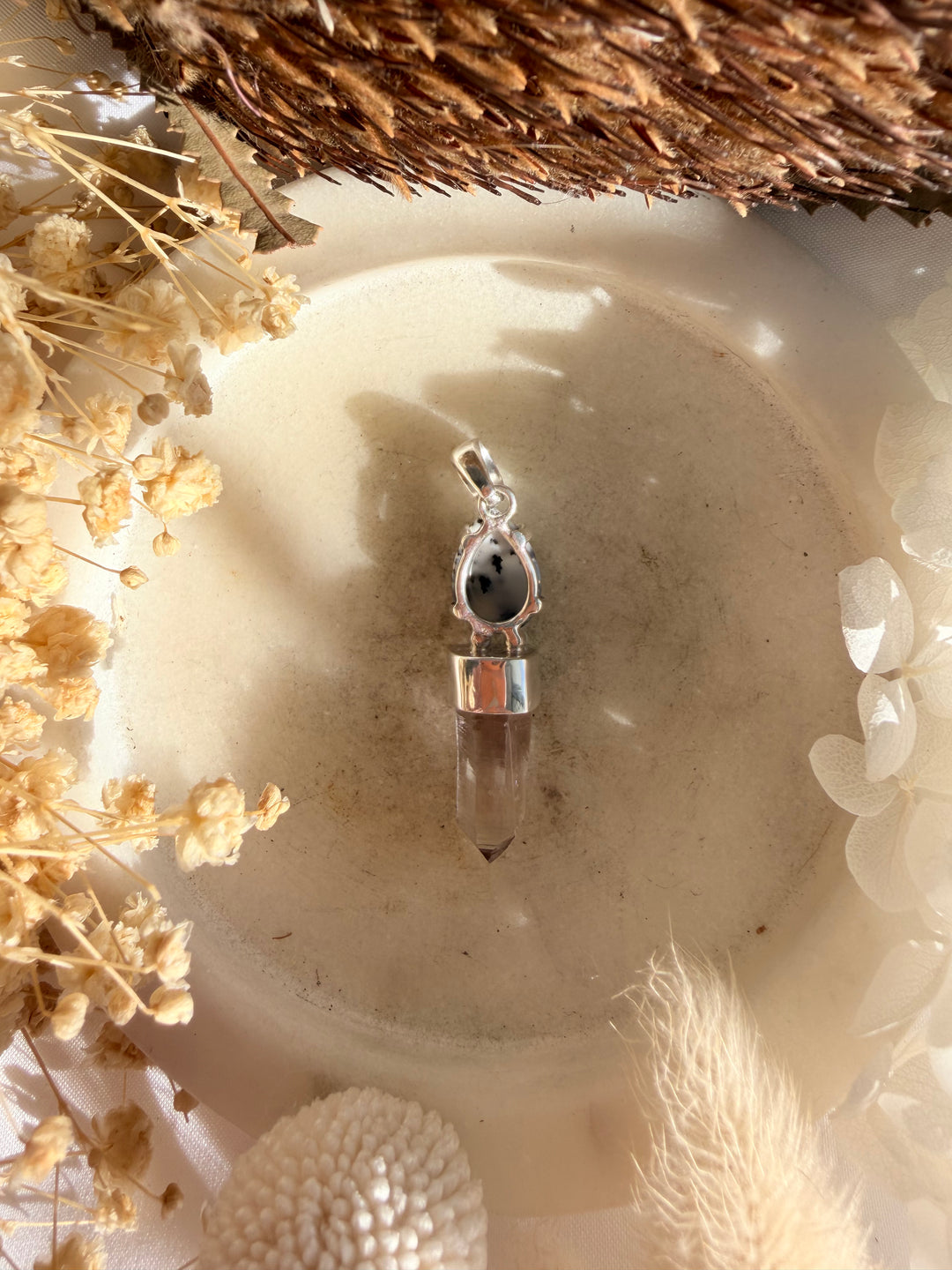 Vera Cruz Amethyst & Merlinite Silver Pendant