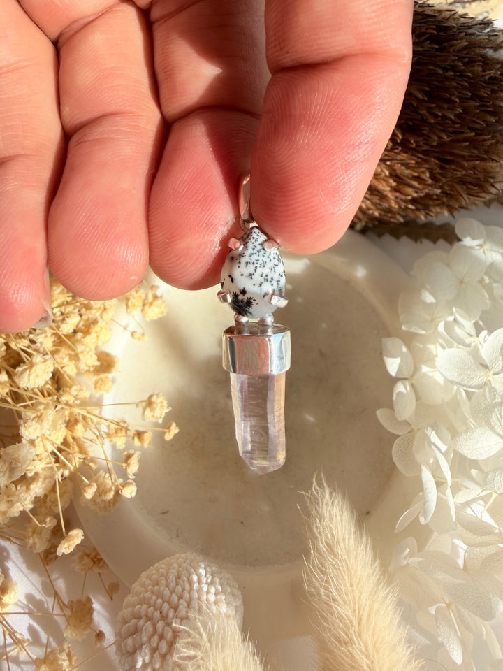 Vera Cruz Amethyst & Merlinite Silver Pendant