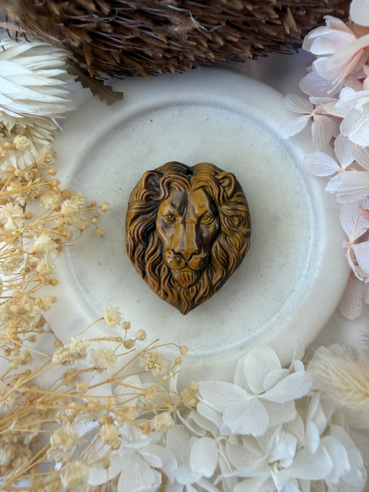 Tigers Eye Lion Pendant