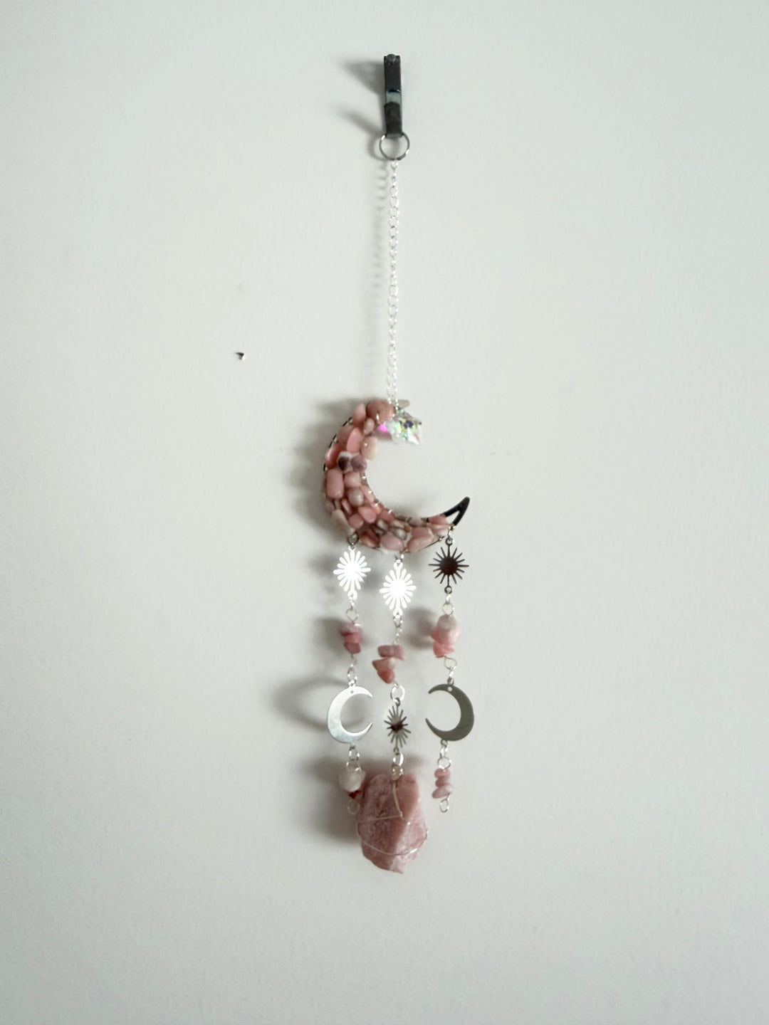 Pink Opal Moon Crystal Catcher