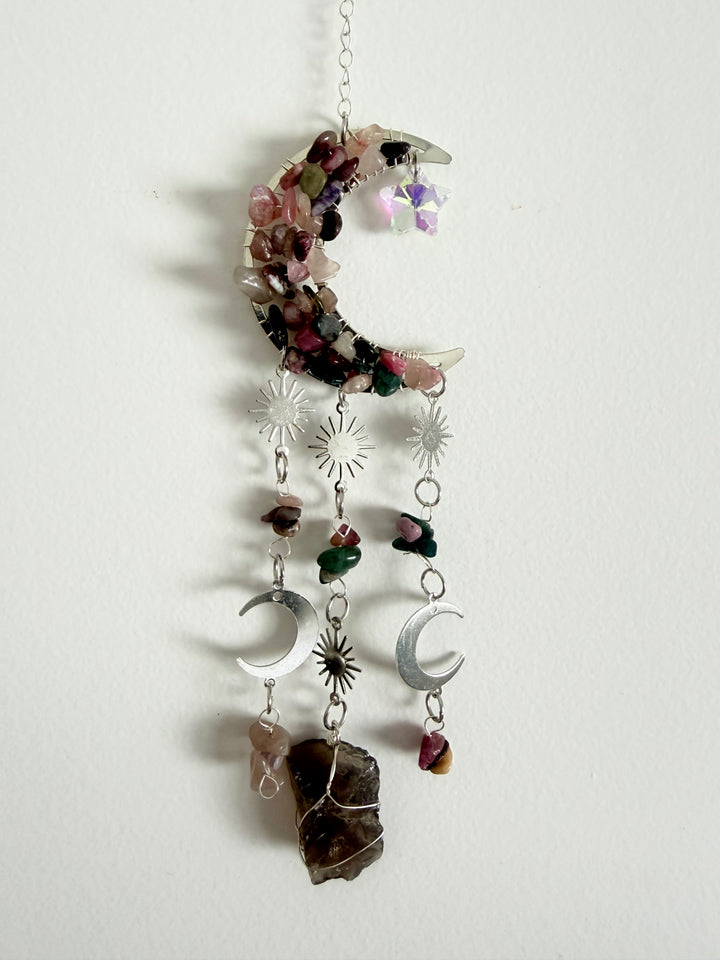 Watermelon Tourmaline Moon Crystal Catcher