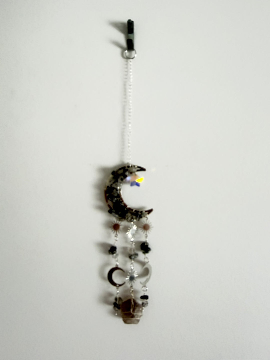 Tourmalinated Quartz Moon Crystal Catcher