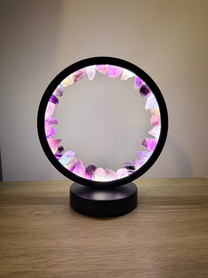 Rainbow Fluorite Halo Lamp