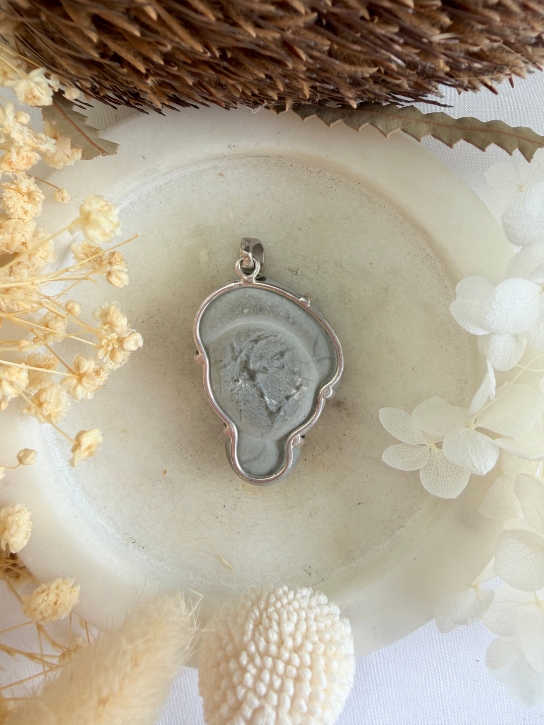 Fairy / Goddess Stone Silver Pendant