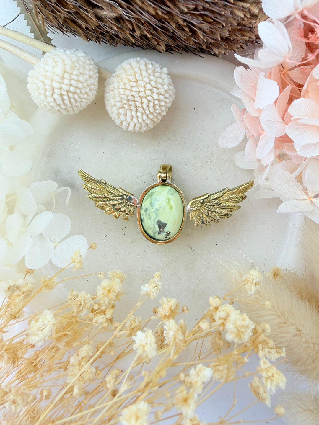 Serpentine Anahata Pendant