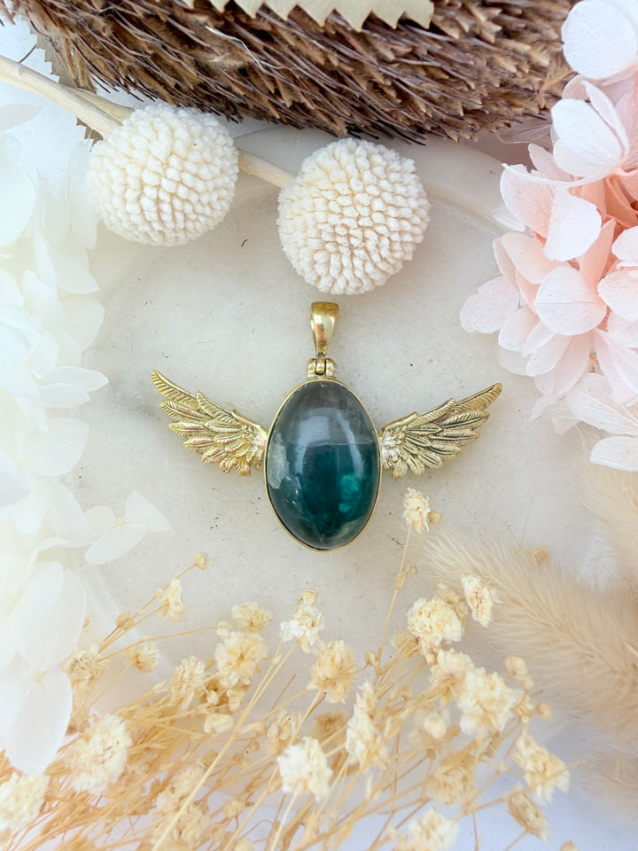 Rainbow Fluorite Anahata Pendant