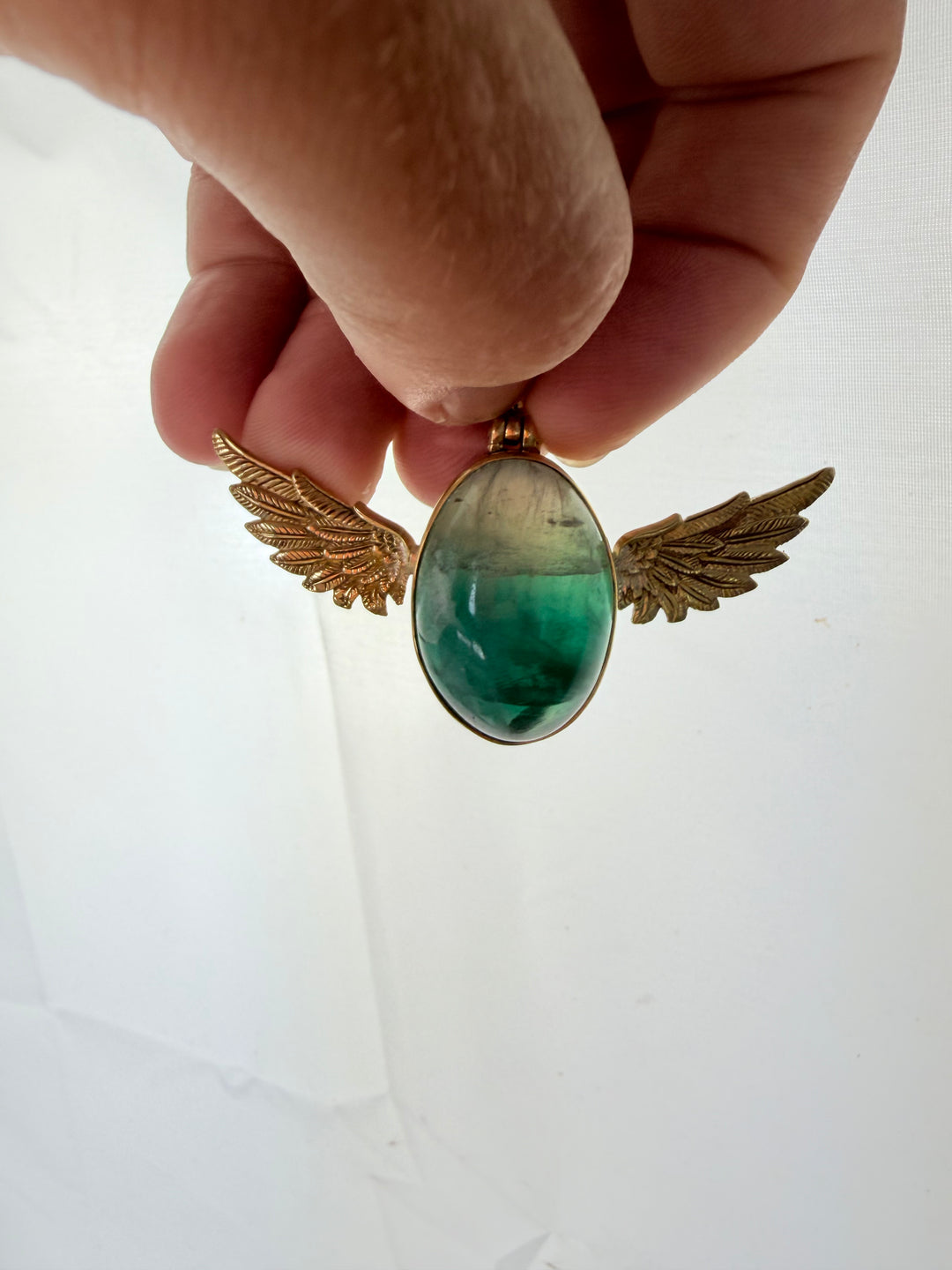 Rainbow Fluorite Anahata Pendant