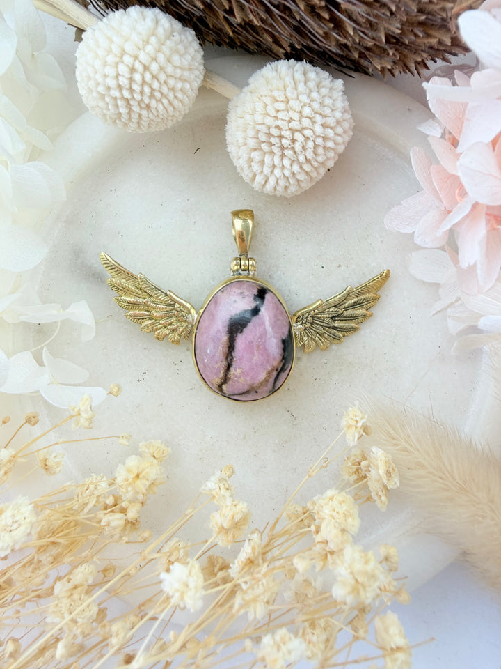 Rhodonite Anahata Pendant