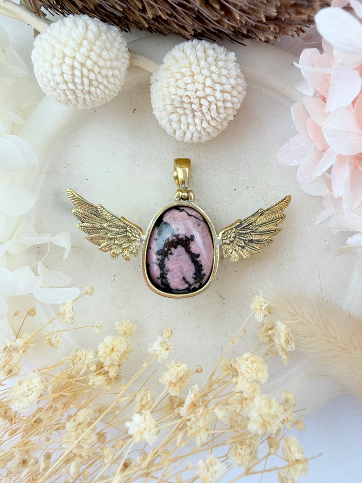 Rhodonite Anahata Pendant