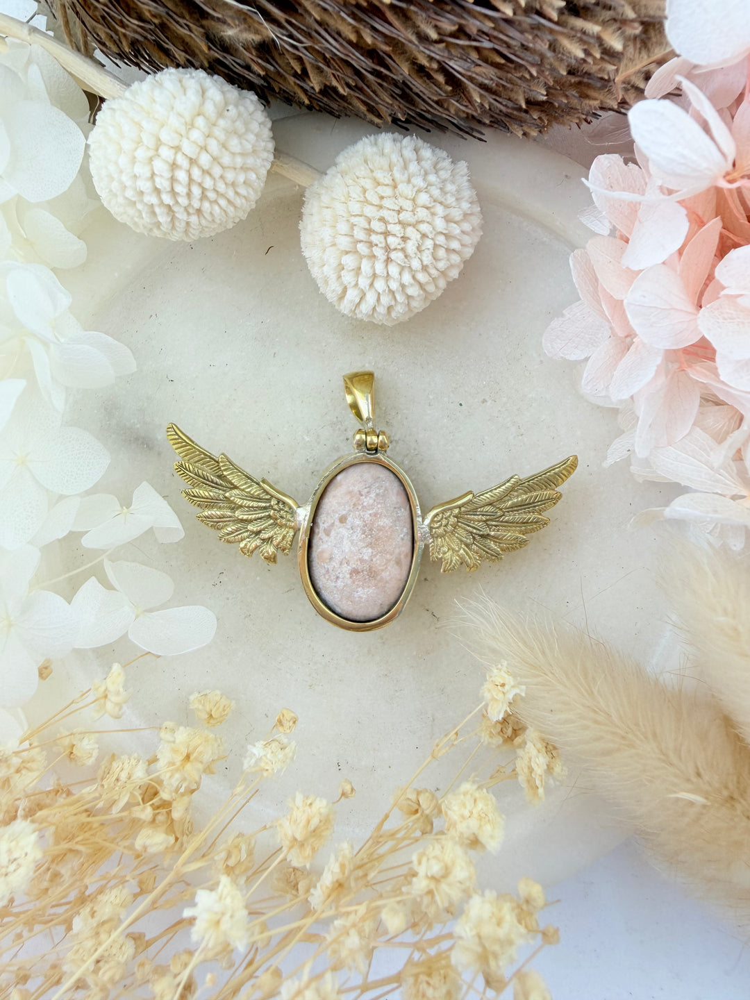 Pink Opal Anahata Pendant