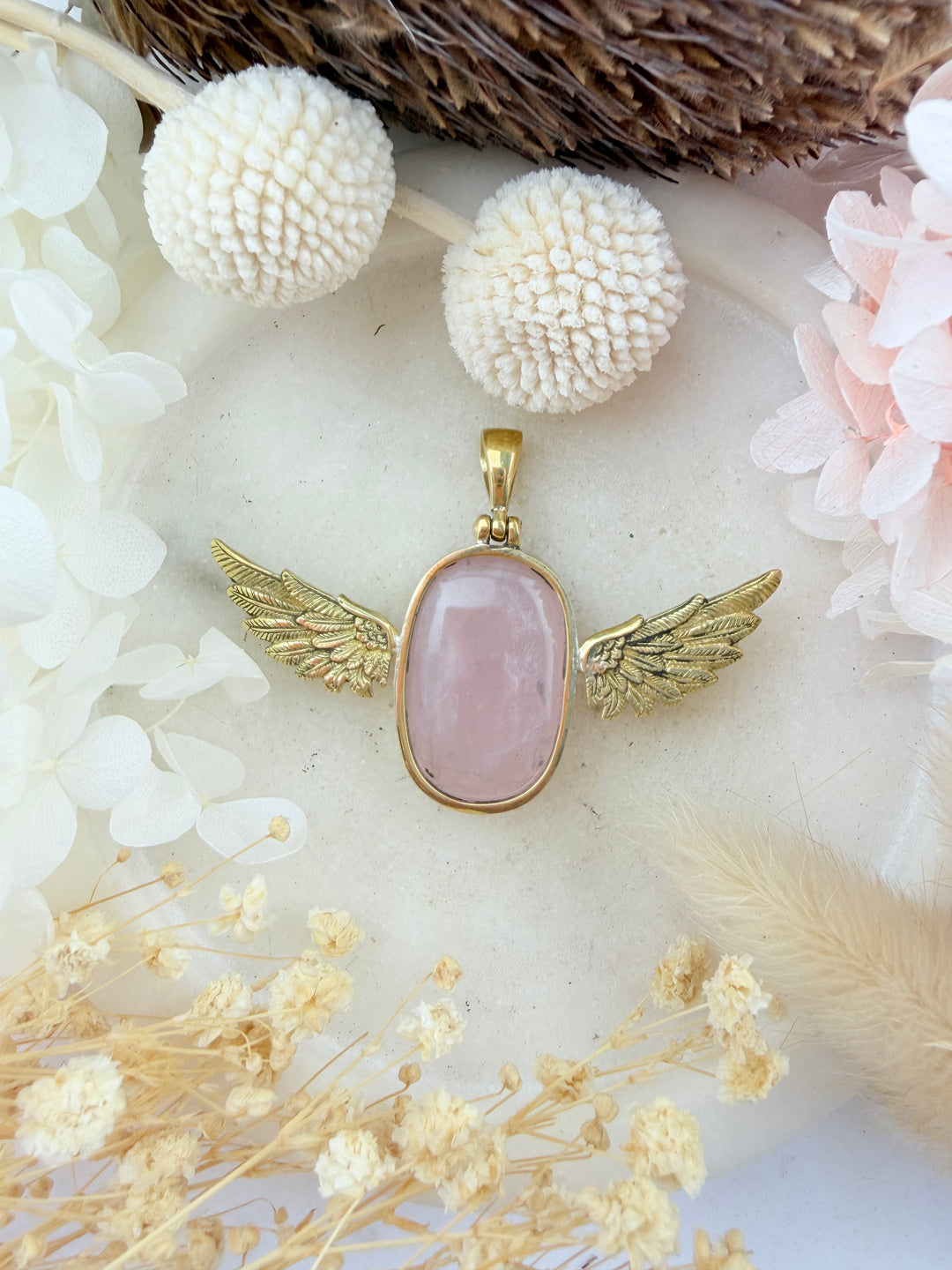 Rose Quartz Anahata Pendant