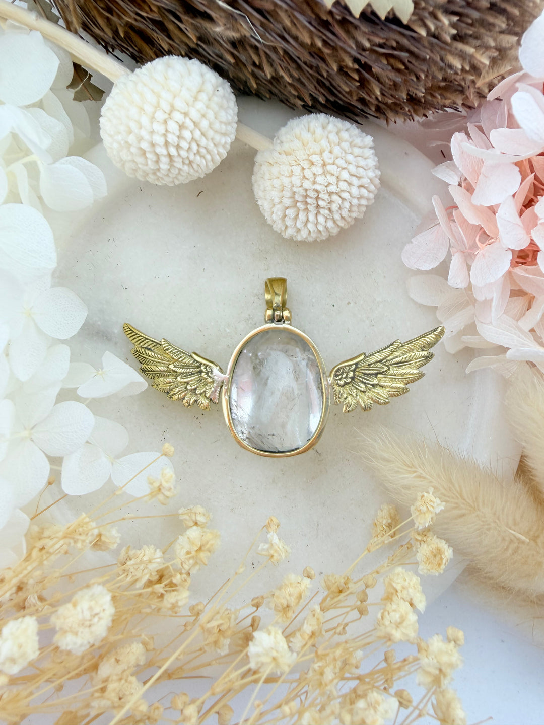 Clear Quartz Anahata Pendant