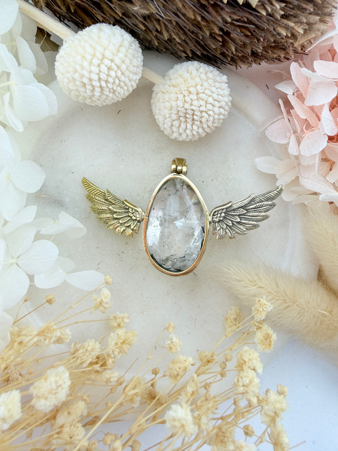 Clear Quartz Anahata Pendant