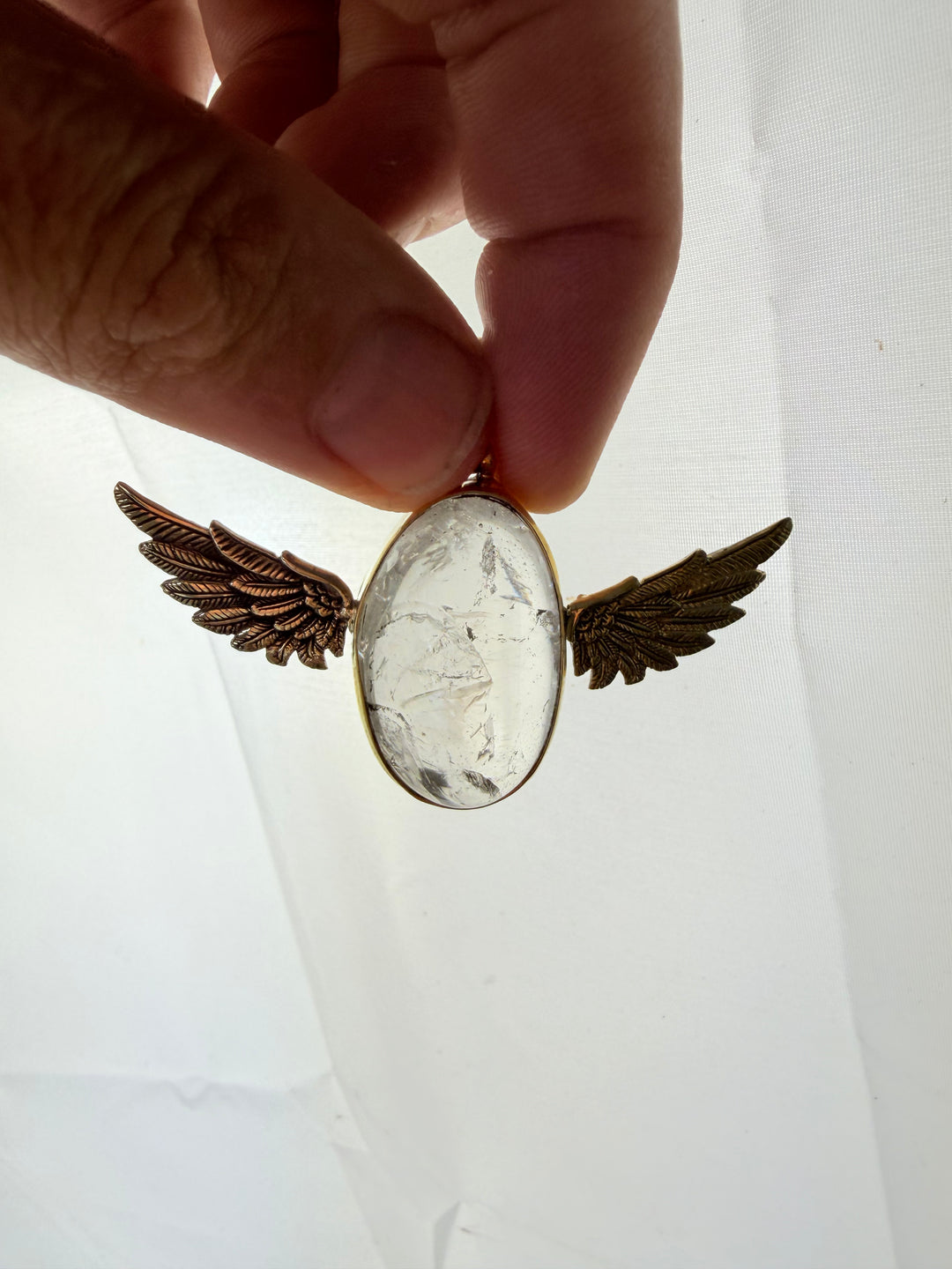 Clear Quartz Anahata Pendant